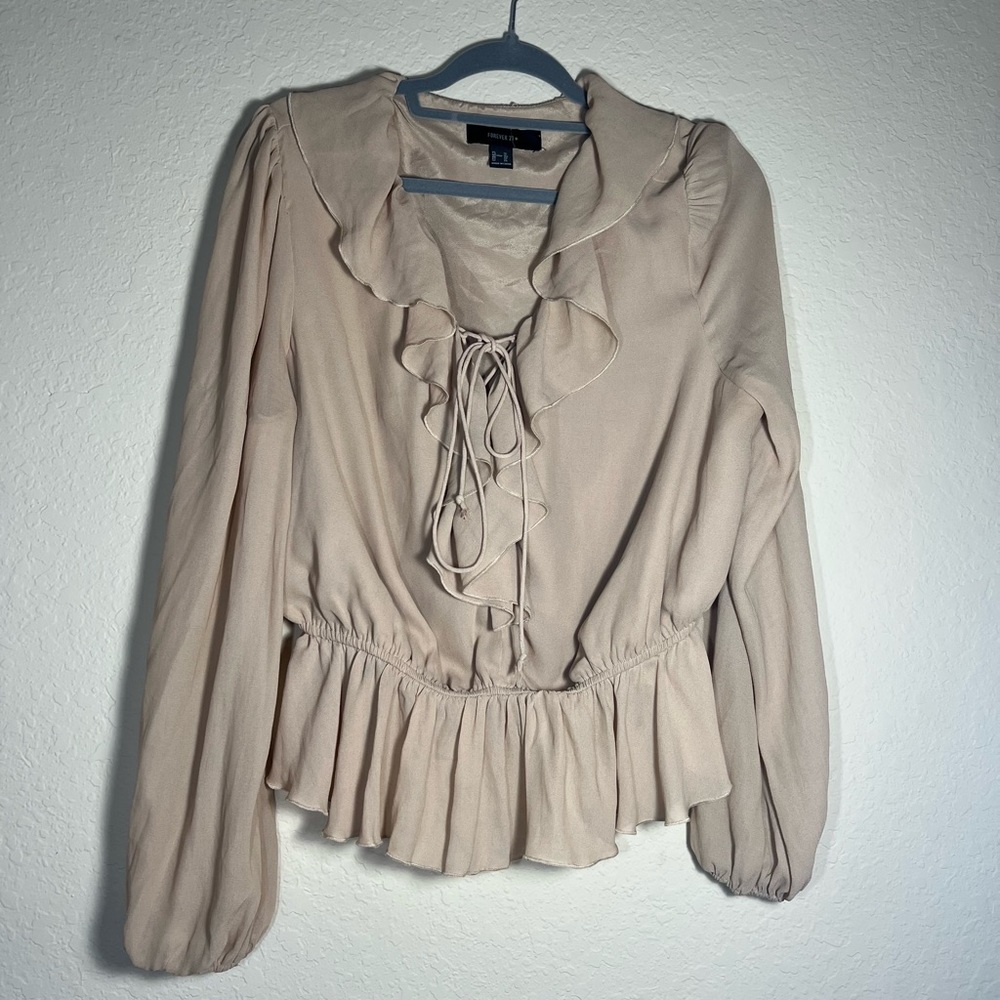 Ruffle Tan Shirt